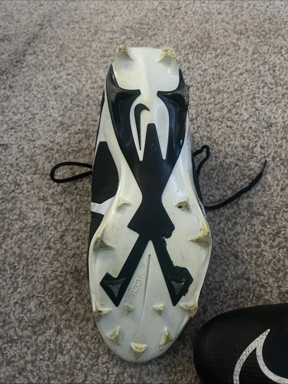 Nike Alpha Black/White Cleats size 10